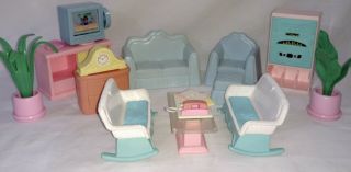 Vintage Playskool Doll House Living Room Furniture