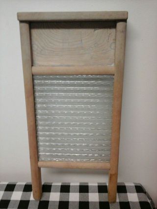 Vintage Glass Washboard 1 Ft 6 " × 8.  50 " Brand Unknown Washed Off From Use