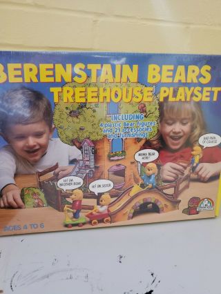 Vtg Rare The Berenstain Bears Treehouse Playset Scene W Figures Accessories 1989