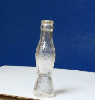 Very Rare Mini Clear Glass Whistle Soda/pop Bottle 2 1/2 Inches Tall Estate Find