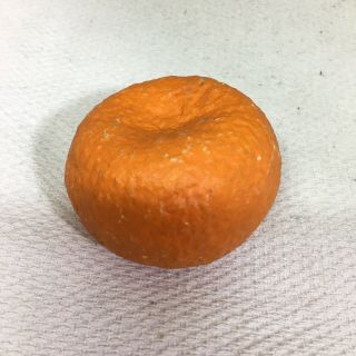 Early Vintage Antique Italian Alabaster Stone Fruit Mandarin Orange Wood Stem 3