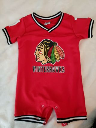 Portland Winterhawks Jersey Baby Romper 6 - 12 Months.  Whl Hockey. ,  Rare