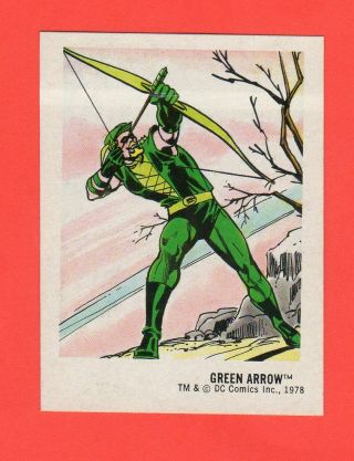 1978 25 Green Arrow Dc Hero Stickers Food Issue No Logo Rare