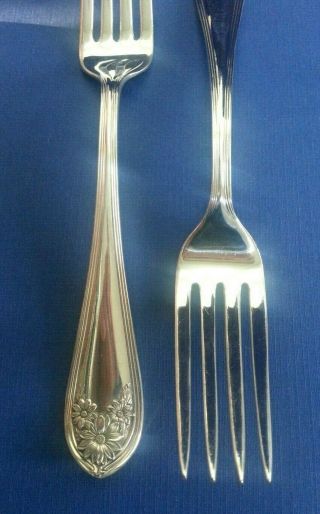 Wm Rogers & Sons Aa Daisy 7 3/8 " Dinner Fork (s) Silverplate Silverware 1910