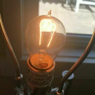 Rare Antique German Light Bulb Brass Base Hand Blown Tip 115/4