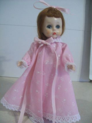 Vintage Alexander - Kins 8 " Slw Doll In Tagged Pink Robe And White Flowers