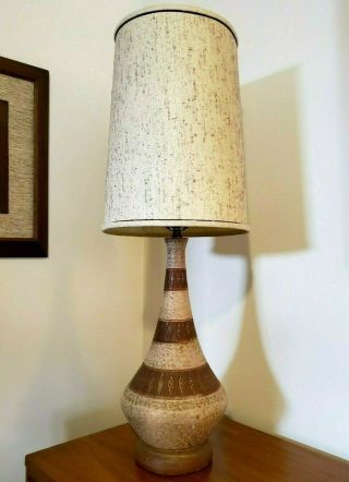 Vintage Mid Century Modern Ceramic Genie Lamp Brown Genie Table Lamp No Shade