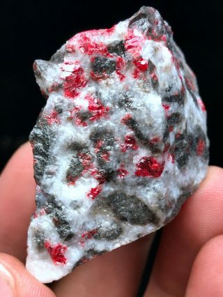 45G RARE Natural GEM Red Cinnabar Crystal Minerals Specimens GuiZhou China 2