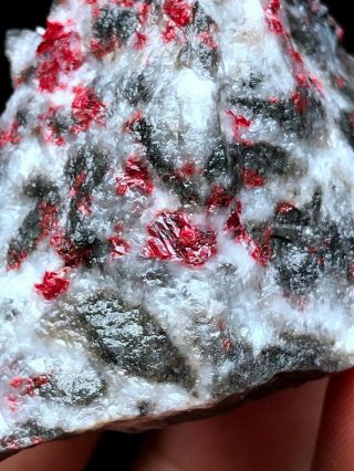 45G RARE Natural GEM Red Cinnabar Crystal Minerals Specimens GuiZhou China 3