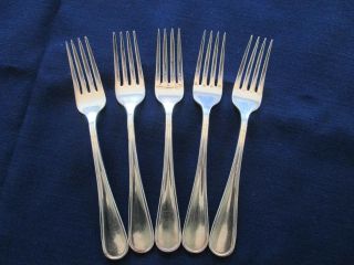 Set 5 Dinner Forks Vintage International Silverplate: Edgewood? Pattern: Lovely