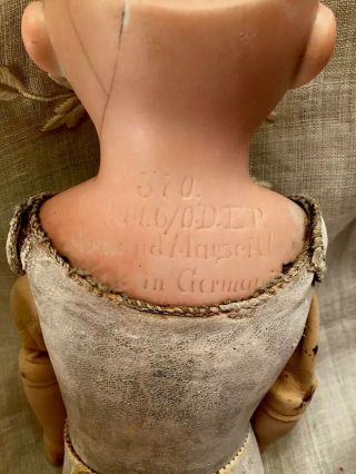Antique German Armand Marseille 370 Leather Body 15 " Porcelain Head Doll - Restore