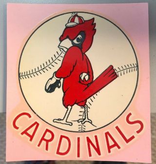 Rare Vintage 1960 - 64 St Louis Cardinals Decal Sticker Pink Background