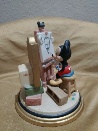 Mickey Mouse Painting Walt Disney Self Portrait Figurine Ceramic Rare