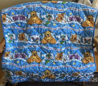 Rare Htf Jim Henson’s Bear In The Big Blue House Toddler Crib Bedspread Blanket