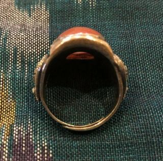 Vintage Old Stock Chinese Carnelian Ring Adjustable 3
