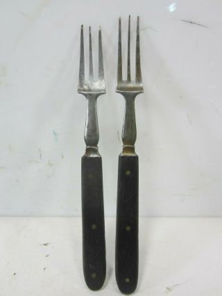 2 Antique Civil War Era Ebony? Handled Forks
