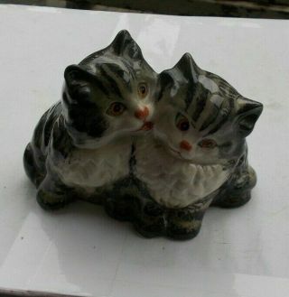 Rare Vintage 4.  5 " Beswick England Kitty Cat Double Two Figurine Statue 1316 Nr