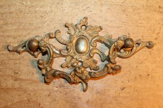 6 Vintage Cast Brass Handles for Antique Pine Chest of Drawers Dresser Brass 3