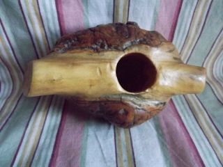 Vtg Rustic Candlestick Holder Hand - Carved Aspen Wood From Yukon,  Canada Signed