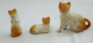 Antique Porcelain Cat Figures Unglazed Bisque Figurine Victorian German Open Leg 2