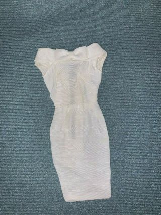 Vintage Barbie " Pak " White Silk Sheath Dress - 1962