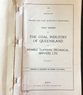 Rare THE COAL INDUSTRY OF QUEENSLAND 1949 BY DUFFRYN 68 SURVEY PLATE - Australia 3