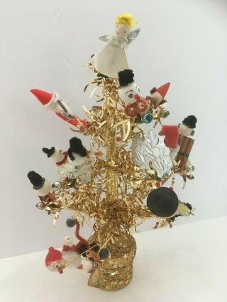 Rare Vintage Tabletop Christmas Tree Made By Fairyland - Mercury Glass & Tinsel