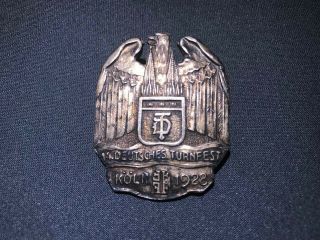 Very Rare German Pre Wwii Periode Metal Badge " Deutsches Turnfest Köln 1928 "