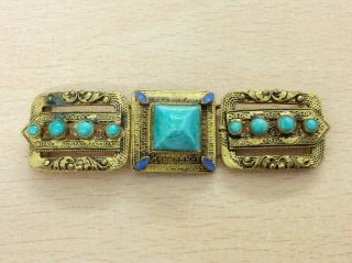 Antique Gilt & Peking Glass Buckle By Neiger Brothers 1920