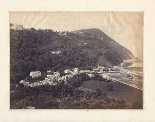 Lynmouth Devon,  View Of The Village - Antique Albumen Photograph C1890