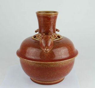 Rare China antique Flambé Glaze sang de boeuf vase Qing mark circa1900s 2