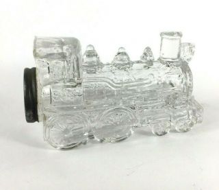 Old Glass Candy Container Locomotive Metal Lid 999 Train Engine Antique Vintage