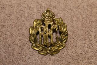 Rare Ww1 British  Rfc " Royal Flying Corps " Cap Badge W/canadian Maker