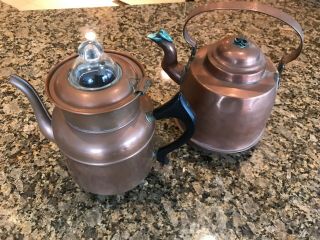 Antique Hand Made Copper Tea/coffee Pot From Sweden