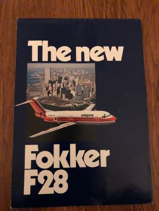 Fokker F28 Corp Info Sales Fold Out Poster Very Rare Empire Air France F28 10/81