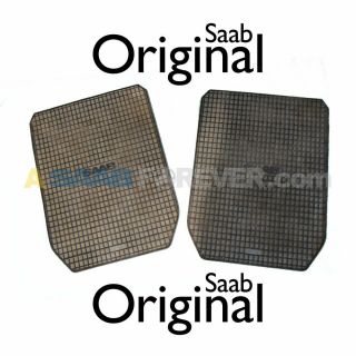 Saab Vintage Floor Mats Made In Italy Oem Black Rubber Mat Rare Set Of 2