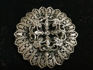 Rare Vintage Signed “joseff Of Hollywood” Flower Design Pin/ Brooch