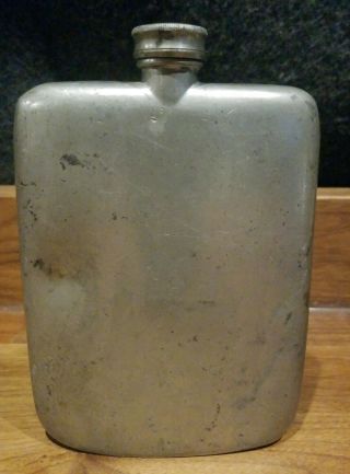 Vintage Sheffield Rare 8 Oz.  Size Hand Crafted Pewter Flask Made In England