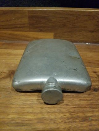 Vintage Sheffield Rare 8 oz.  Size Hand Crafted Pewter Flask Made In England 3