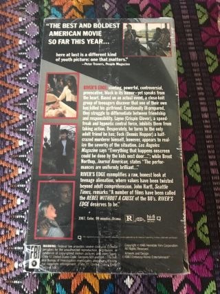 River ' s Edge VHS RARE In Shrink Release Cult Classic Keanu Reeves Crispin Glover 3