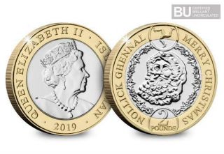 Rare 2019 Iom £2 Coin Father Christmas,  Santa Coin Hunt Xmas Stocking