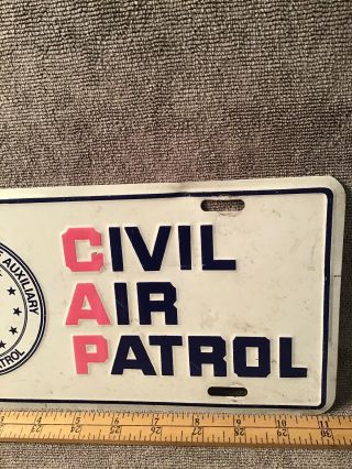 Rare Civil Air Patrol License Plate Air Force Auxiliary 3