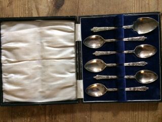 Vintage Sterling Silver Teaspoons Apostles Set Of 6 Teaspoons
