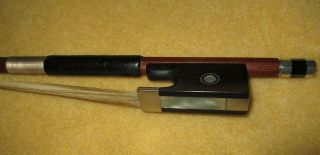 Rare Fine Old 1920 Vintage 4/4 French Brand Violin Or Viola Bow Real Purnambuco