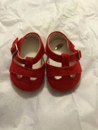 Rare American Girl Doll Kit Sandals From 1934 Swimsuit Red Canvas Shoes
