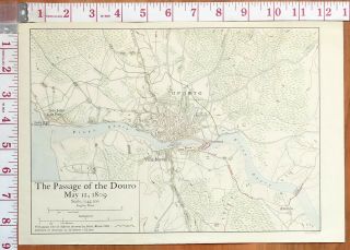 Map/battle Plan Passage Of Douro May 12 1809 Villa Nova Stewart Hill British