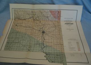 1897 Geological Map Of Johnson County Iowa 17 X 18 In By Samuel Calvin