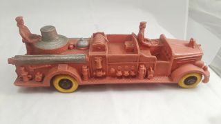 Tomte Laerdal Antique Rubber Toy Fire Engine Truck - - Rare From Norway