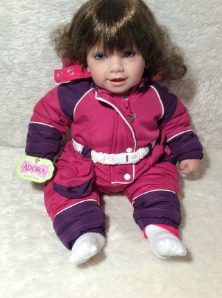 Rare Adora Doll 20 " Toddler Baby Doll Brown Hair And Blue Eyes