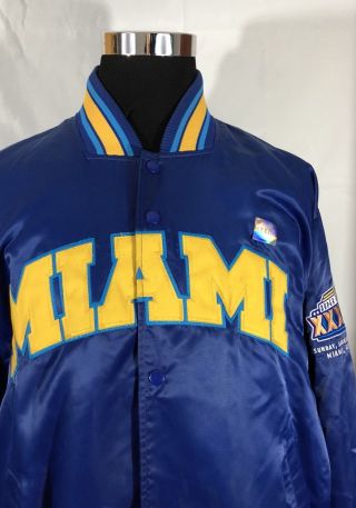 Vtg University Of Miami Hurricanes Starter Satin Jacket Bowl 1999 Xl Rare